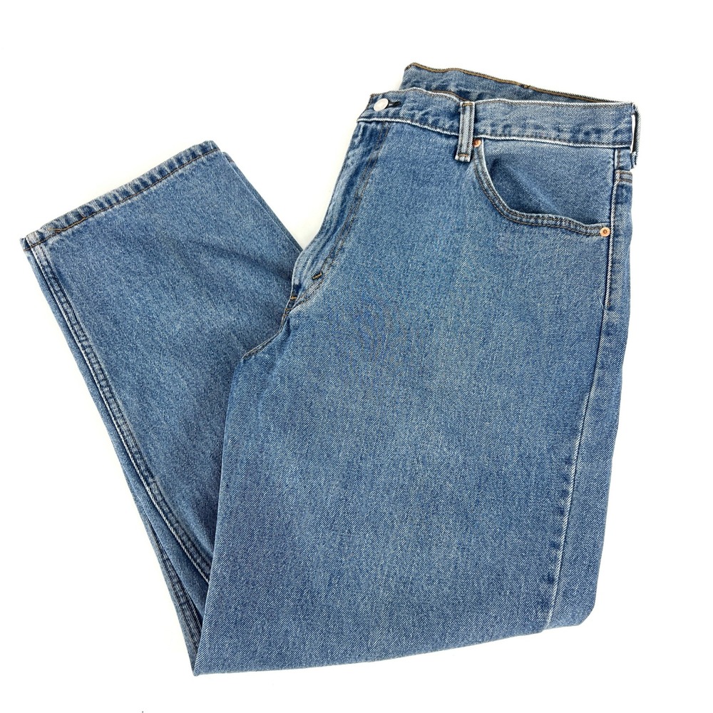 Levis 550 Relaxed Fit Tapered Leg Jeans Mens 42x30 Medium Wash Blue Denim